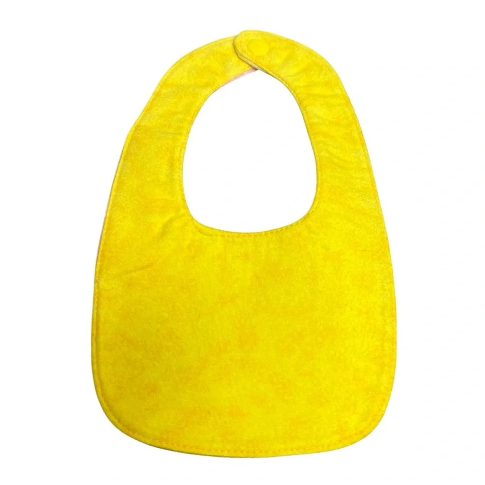 Hand Crafted Baby Bib with snap closure cotton snuggle flannel reversible